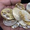 2Pcs/Pack Natural Blister Pearl Oval Shell Charms 28x38mm Single Hole Mother Of Pearl Pendants For DIY Dangle Earrings Ocean Boho Jewelry Making