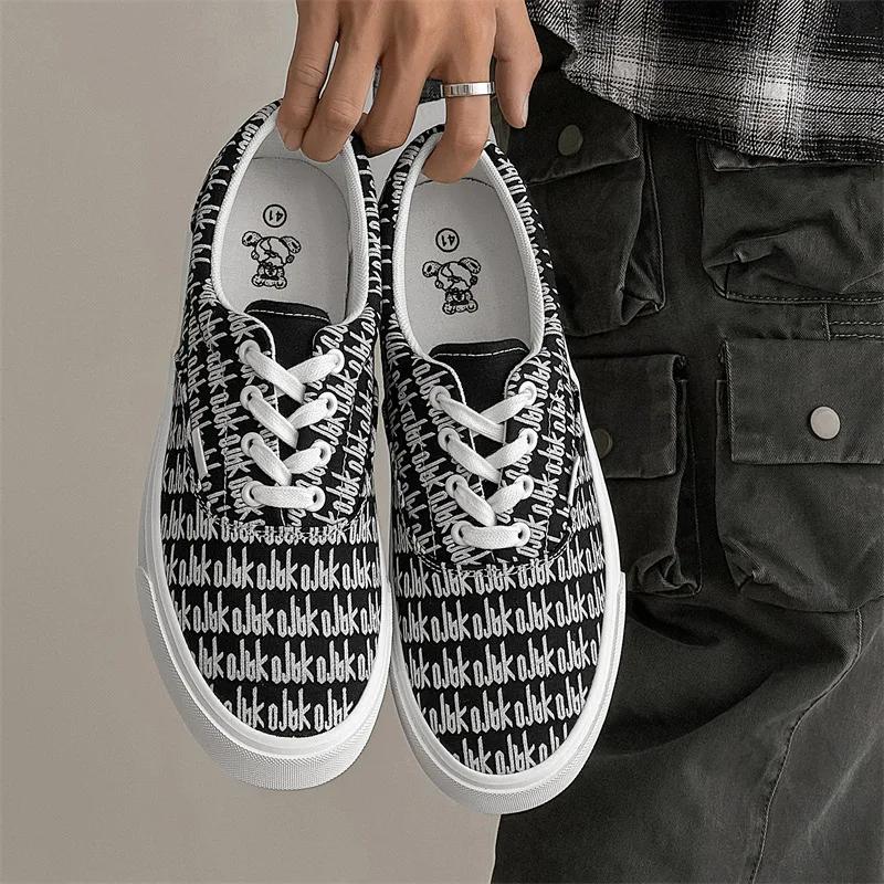 Модные дизайнерские повседневные туфли из парусины для мужчин. Обувь на плоской подошве — фото 3