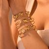 Golden Starfish Shell Cuff Bracelet Ocean Series Summer Beach Bangle  Jewelry Gifts