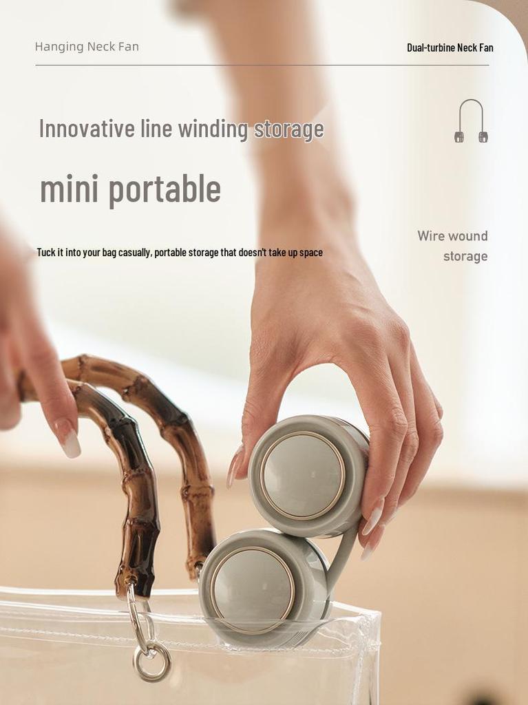 Portable Bladeless Neck Fan: Innovative USB-Powered Design for Outdoor Use