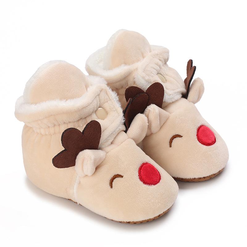 Christmas Newborn Baby Shoes Boys Girls Toddler First Walkers Soft Bottom Infant Flats Warm Snow Boots 0-18Months