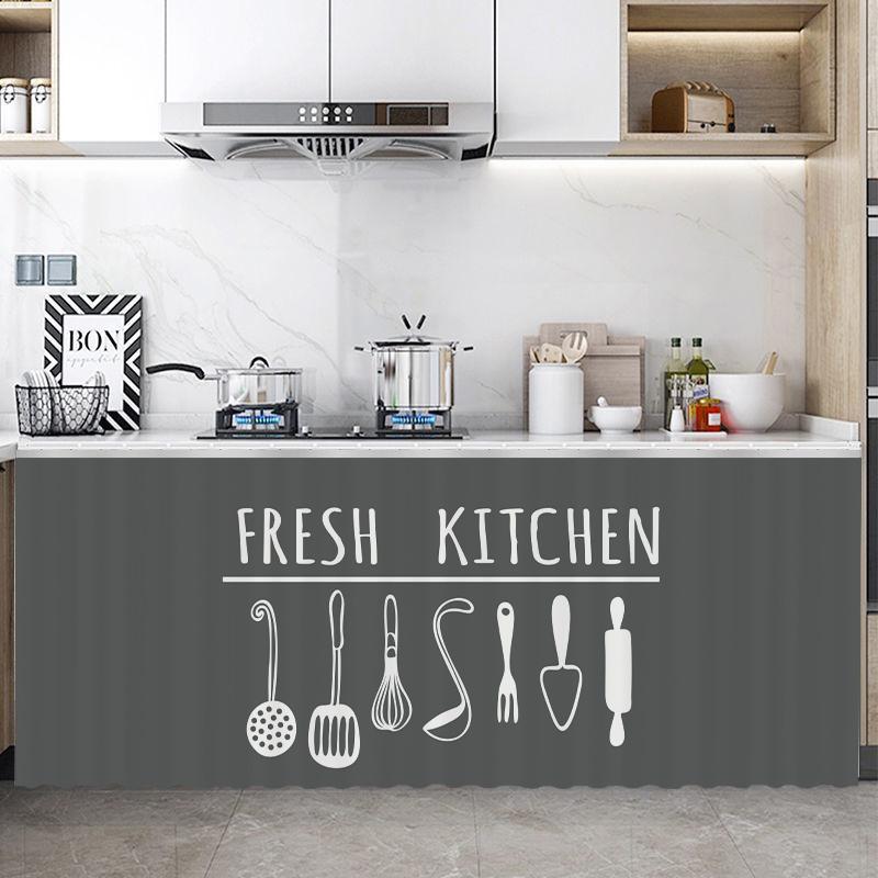 No Punching Cabinet Curtains Velcro Curtain Decorative Wardrobe Bookcase Curtain Cupboard Covering Cloth for Kitchen