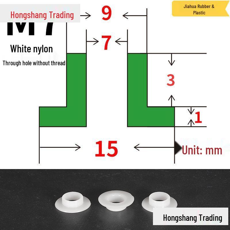 Step T-Shaped Nylon Insulating Bushing Washer, M3-M35 Thread Protection Spacer