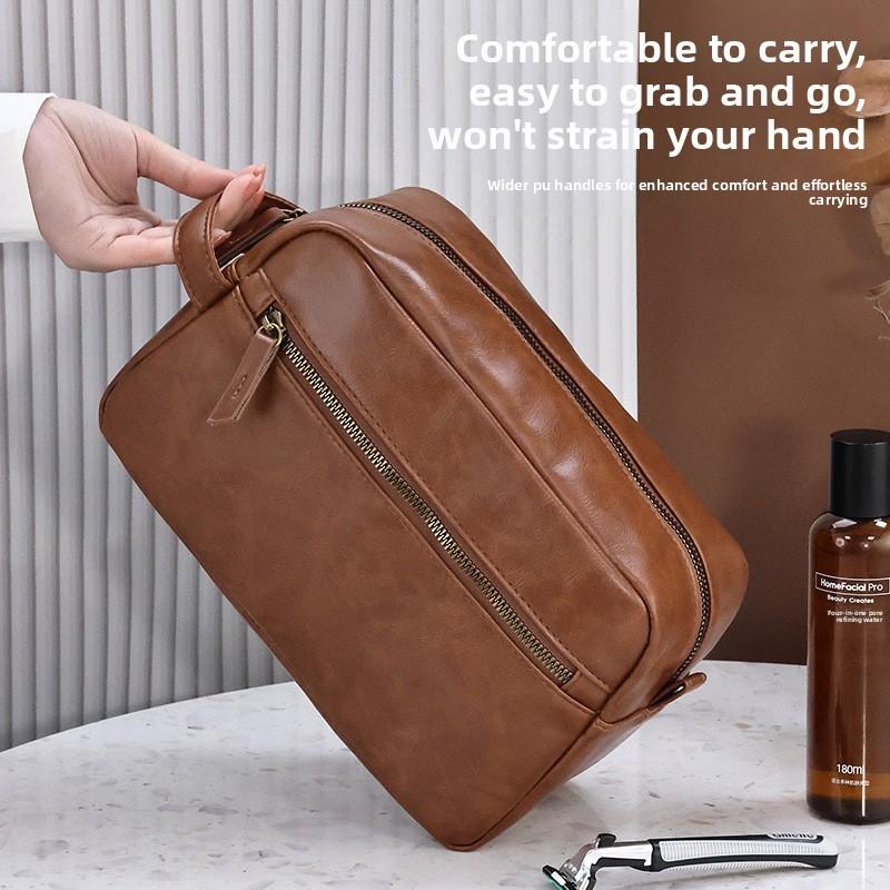 Travel Makeup Bag With Pu Material And Multiple Compartments For Business And Personal Use