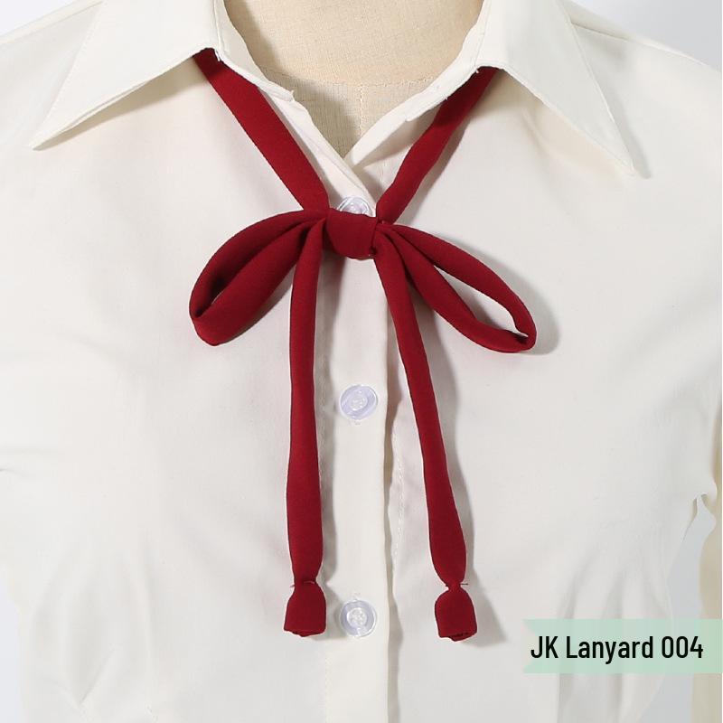 In Stock Solid Color Japanese Style Flower Rope Uniform Bow Tie No-Tie Lanyard for Women
