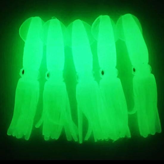 5Pcs Squid Soft Baits Fishing Lures Realistic Looking Natural Swimming Posture Luminous Effect Artificial Soft Fishing Lures