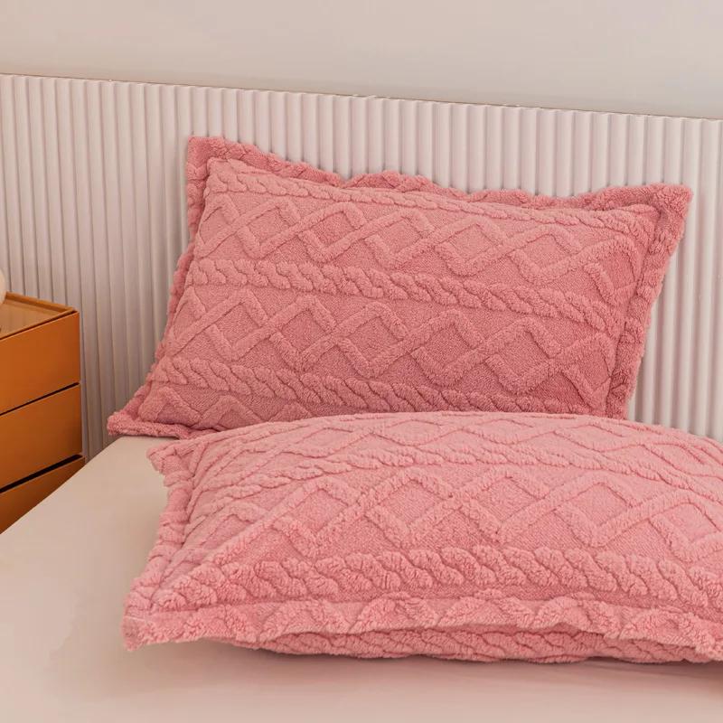 2 Pcs Winter Soft Warm Thicken Pillowcases Butterfly Jacquard Velvet Pillows Cases 48x74cm Sofa Home Decor Cushion Cover