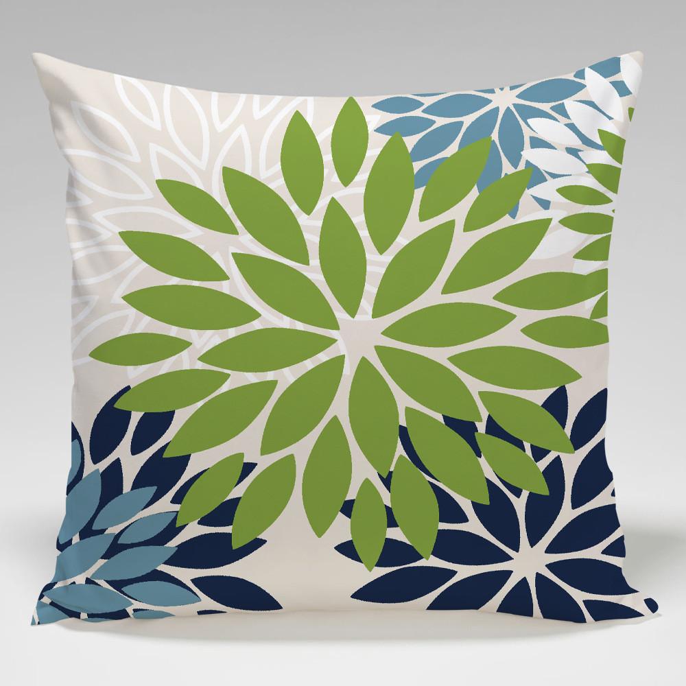Geometric Color Flower Pillow Cover Polyester Fabric Modern Decor For Living Room