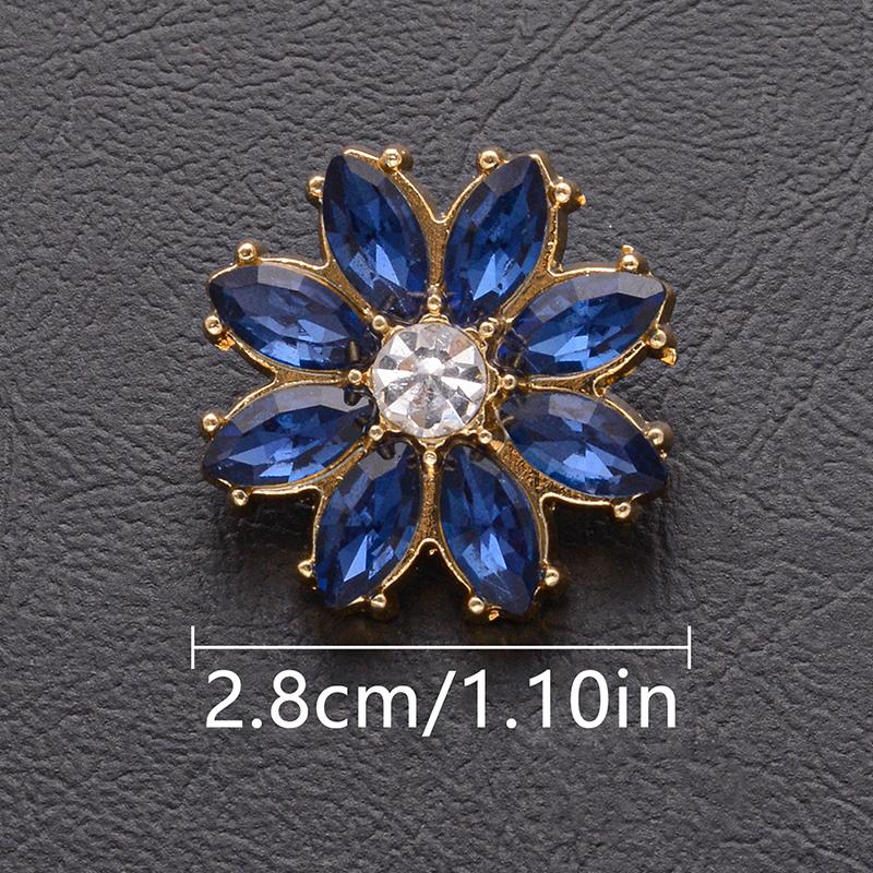 New 5Pcs Luxury And Beautiful Flower Inlaid Rhinestone Metal Buttons Clothing Gift Boxes Scarves Hats DIY Decorative Accessories