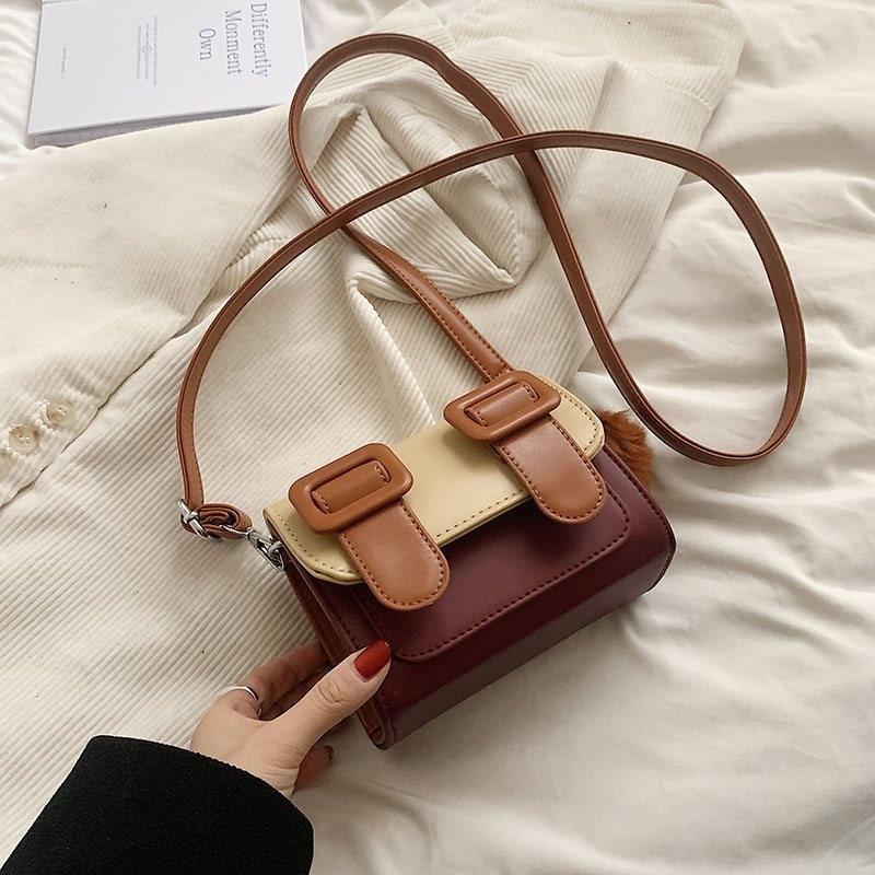 Chic French Style Small Crossbody Bag For Women Trendy Pu Leather Summer Essentials In Pink