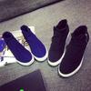 Boys Board Shoes Korean Version of High-top Espadrilles Side Zipper Foot Cover Black Teen Tide Student Winter Velvet Cotton Shoes