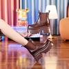 6 Martin Boots Women's Autumn and Winter New Versatile Short Boots High Tube Thick Sole Inner Height Increasing Cigarette Boots