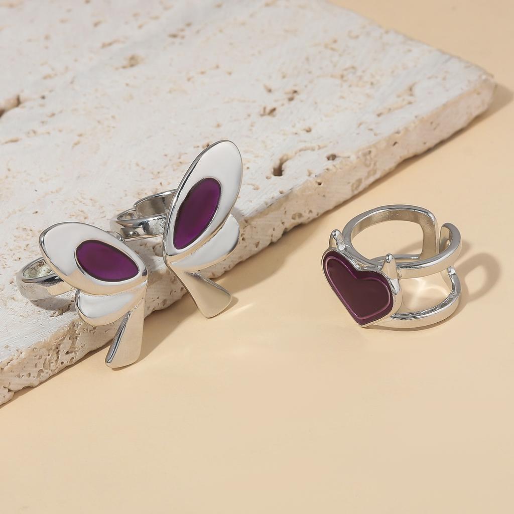 Neuer VALORANT Ring Spielcharaktere Clove Legierung Öffnend Verstellbar Dämmerung Schmetterling Herz Ringe Für Cosplay Requisiten Damenschmuck