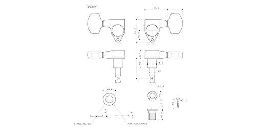 

Колок для гитары GOTOH [] SG301-MG-20-L3R3-B