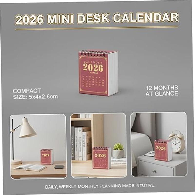 2026 Mini Desk Calendar Small Tear-Off Calendar Office Student Planner for Efficient Daily Schedule Goal Tracking Home Decor