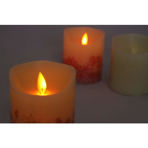 Nihon Rousoku LED Candle "Totonari" (Light and Neighborhood), Solid Color, 7.5 X 7.5 X 8.5cm
