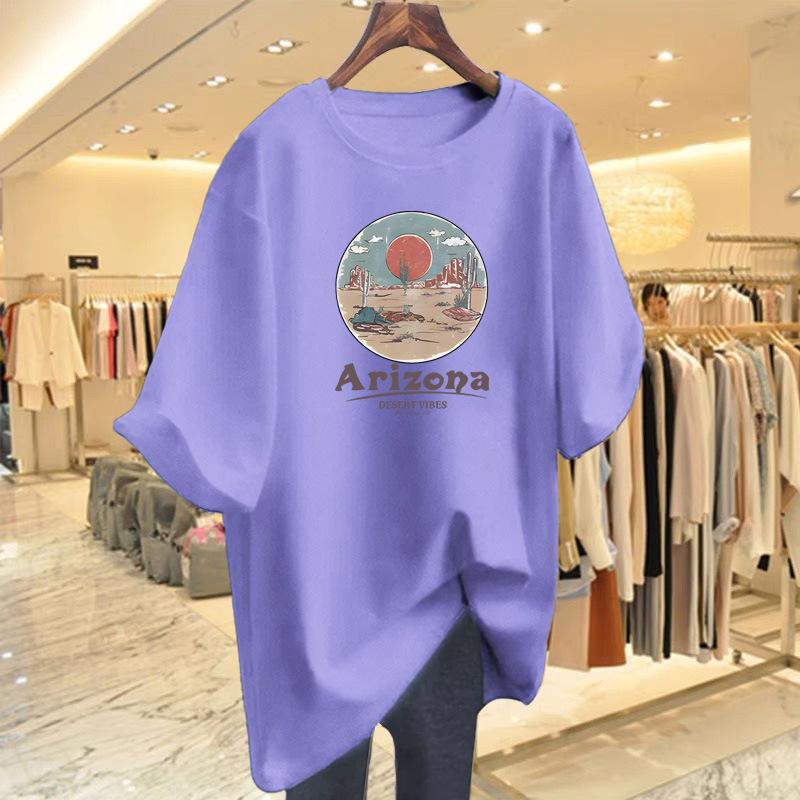 Cotton short-sleeved T-shirt women's summer new loose top bottoming shirt