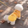 huaqianguhh Cute Duck Dog Shirt, Striped Plush Pet Clothes, Snap Button Closure, Warm Autumn Winter Outfit for Small Medium Dogs