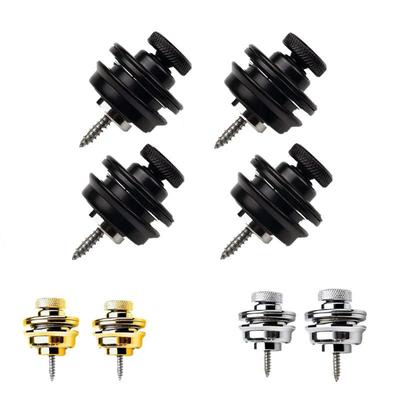 Lot de 2 ou 4 verrous de sangle de guitare à tête ronde et plate en métal lourd