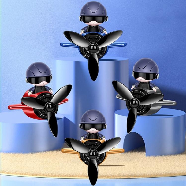Car Interior Dashboard Decoration Ornament Scent Enhancer, Cute Pilot Model With Active Propeller Vent Mounted Freshener