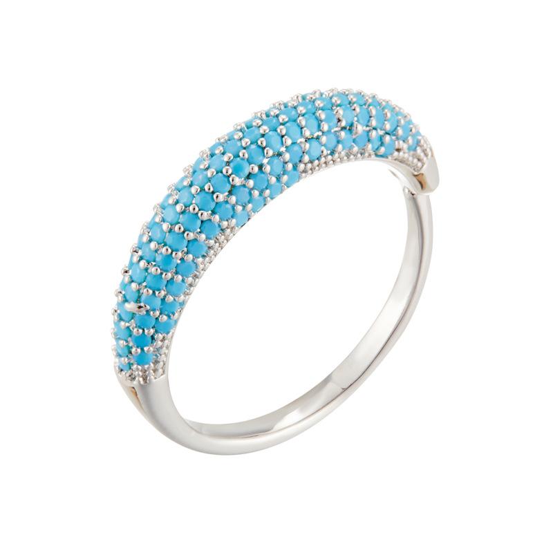 Atmosphere Full of Turquoise Open Ring, Silver White Light Luxury Versatile Adjustable Index Finger Ring, New Ring