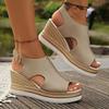 Fashion Women's New Summer Wedges Platform Sandals Casual Oudoor Shoes Female Fashion Buckle Sandals Women Peep Toe High Heels Sandalias