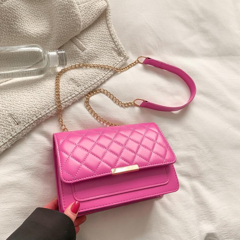 2023 Spring New Retro Shoulder Bag Women's Rhombic Chain Bag Small Square Bag Street Fashion
