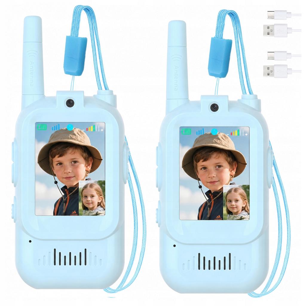 [PACZA] 2x Walkie-talkie with Video Camera Wi-fi Walkie Talkie Blue Z3501
