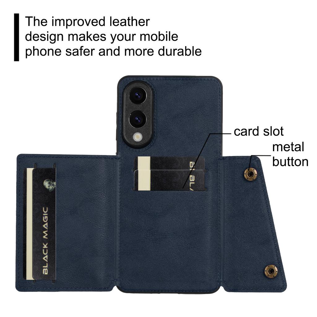 For Samsung Galaxy S25 Edge Case with Card Slots Kickstand Leather+TPU Phone Cover