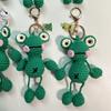 Pandantiv tricotat manual din lână Broscuță Desene animate Brelocuri Chei croșetate Pandantiv geantă Chei Păpușă tricotată manual Desene animate drăguțe Decor mașină geantă