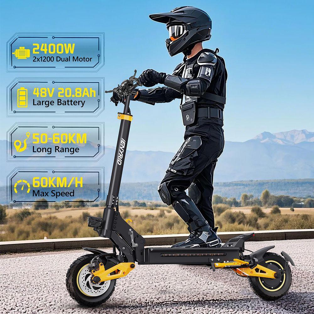 iENYRID ES1 Electric Scooter, 250W*2 Motor, 48V 20.8Ah Battery, 10 Inch Off-Road Tires, 25km/h Max Speed