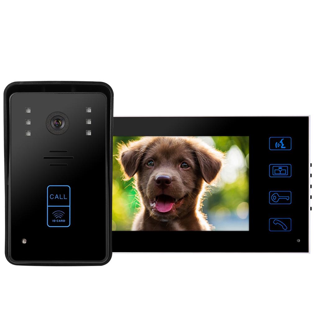 7in TFT Wired Video Door Phone Doorbell Intercom System Touch Key IR Night Vision