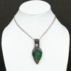 Malachite, Moonstone Copper Wire Wrap Jewelry Pendant 2.84" k0y43