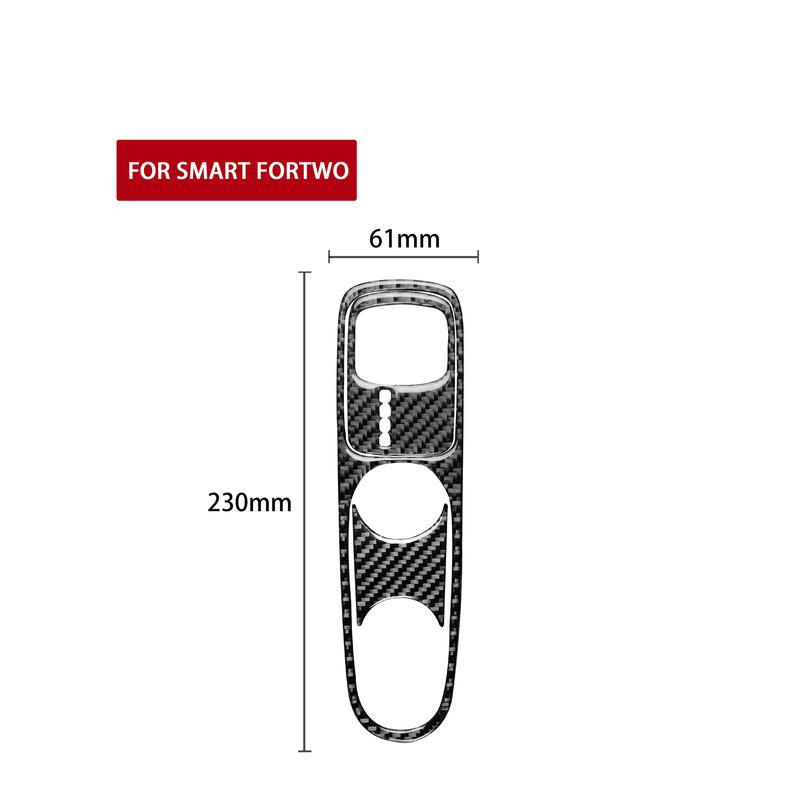 For Benz Smart Fortwo 2011-2015 Real Carbon Fiber Gear Shift Panel Suits Trim Cover Car Interiors Accessories Decoration Sticker