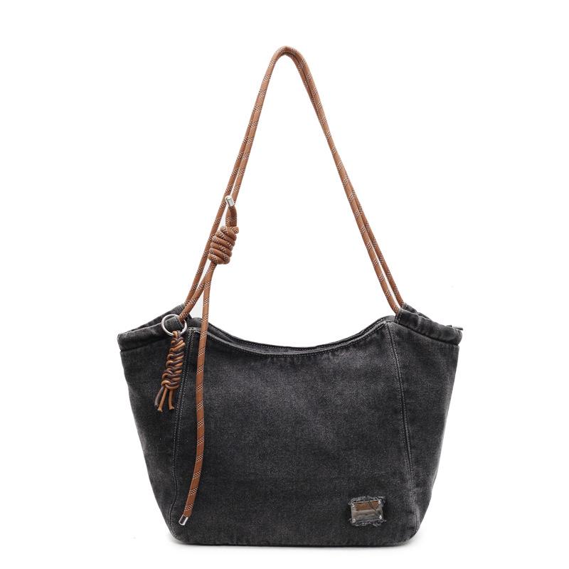 

High-Capacity Women s Denim Crossbody Tote – Fashionable, Versatile, Simple Design