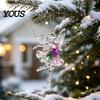 Hanging Ornaments for Trees 2Pcs Glitter Ballet Girl Keychain, 2D Acrylic Pendant Bag Backpack, Sparkling Keychain Decorative Pendants Dancer
