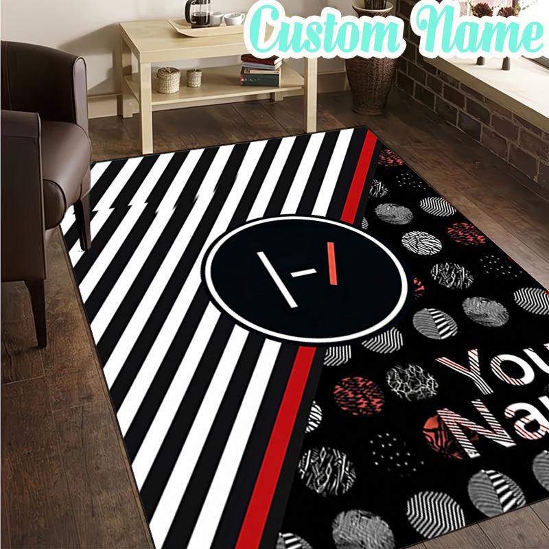Custom Name Twenty One Pilots Music Evolution Rug, Office Rug, Chair Rug, Carpet for Living Rooms, Doormat Game Rug Home Decor Christmas Gifts