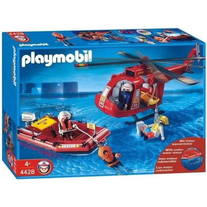 PLAYMOBIL - City Action - Pilote / Hélicoptère / Bateau De Sauvetage - Mixte - A Partir De 4 Ans