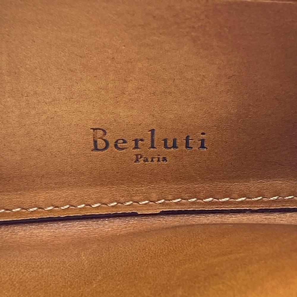 Berluti Zip Around leather Calligraphy Purse Brown leather mens Used