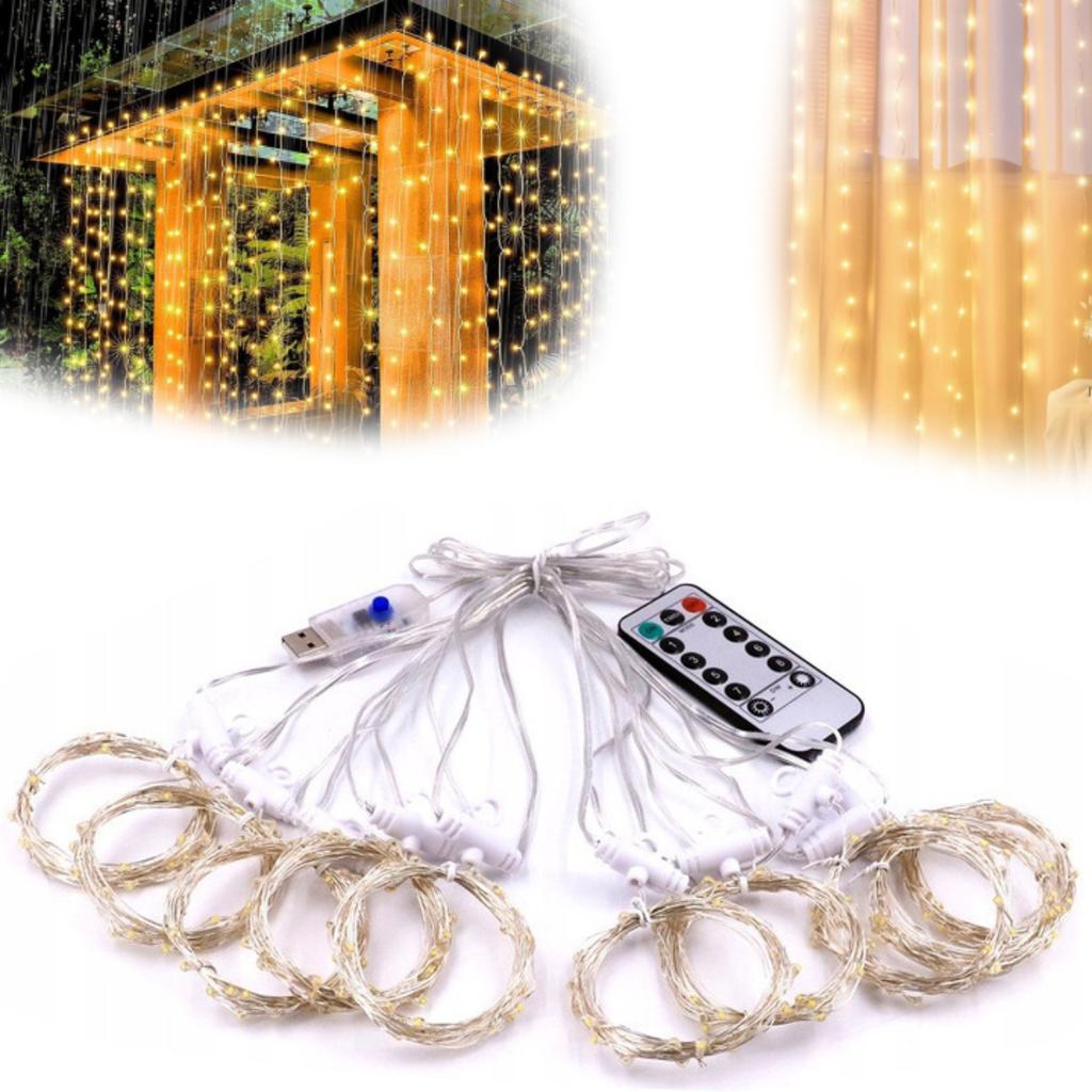 USB Light Curtain 3m X 3m 300 Led Warm White