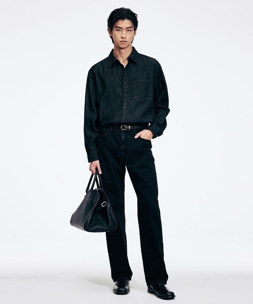 Tienjiti Straight Fit Denim Pants (Black) Tnpa6E106Bk