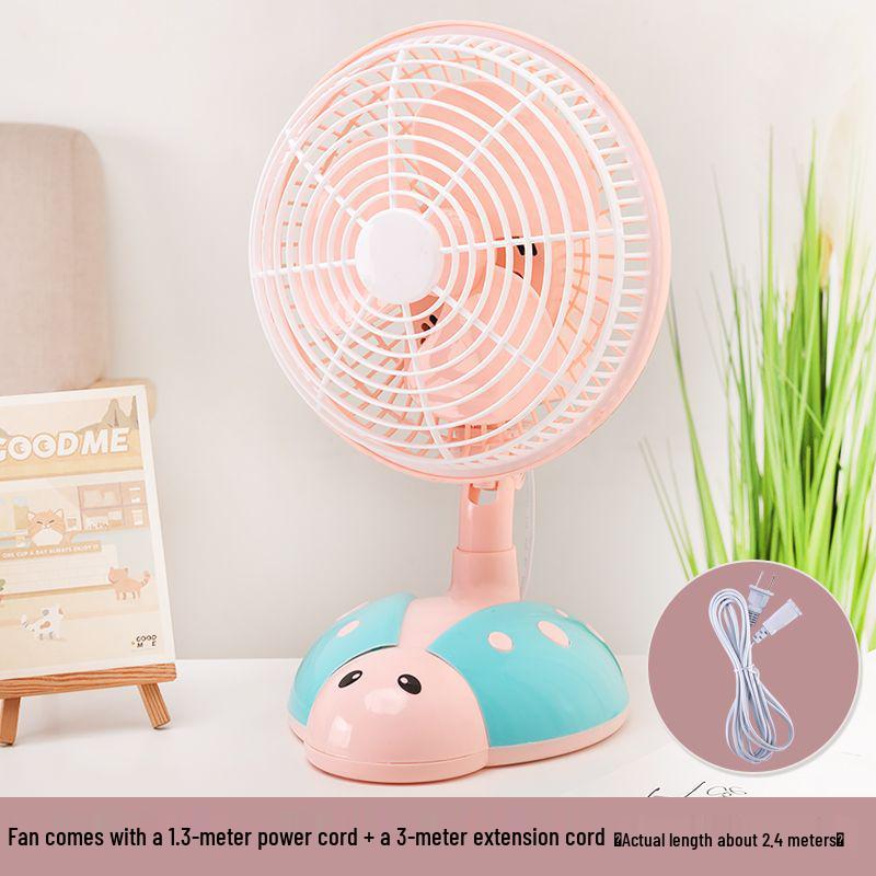 Silent Mini Fan: Cartoon Design for Dorms, Desks, and Offices