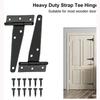 Heavy Duty T Hinges for Wood Door Wrought Iron Gate Hardware Rustproof T Hinges Set Simple Installs for Barns & Sheds