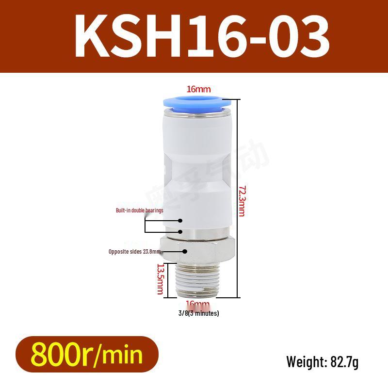 High-Speed Rotary Joint Elbow KSL4-M5 & KSH6-M6 6-12S Straight Through Connector.