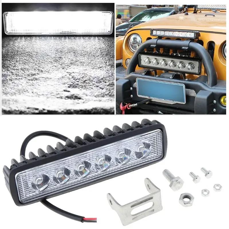 6 LED 18W Car LED Work Light DRL High Brightness Spotlight Offroad Automobile Truck Driving Headlight Fog Lamp 12V