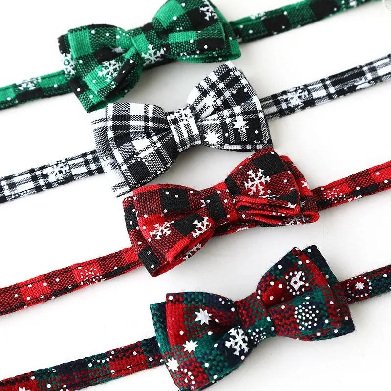 2024 Christmas Series Pet Collar Snowflake Bow Knot Dog Collar Cat Collar Cat Bow Tie Pet Christamas Dress-up Supplies