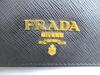 Authentisches PRADA Schwarzes Saffiano Leder Kartenetui Kartenhalter #b063 Geöffnete Schachtel