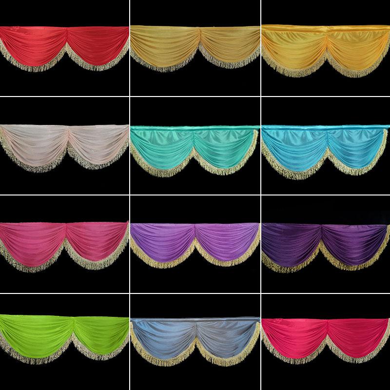 5M Wedding Party Background Drapes Valance Panel Hotel Backdrop Curtain Swag Stage Decor Curtain Head Drapery Ice Silk Swag
