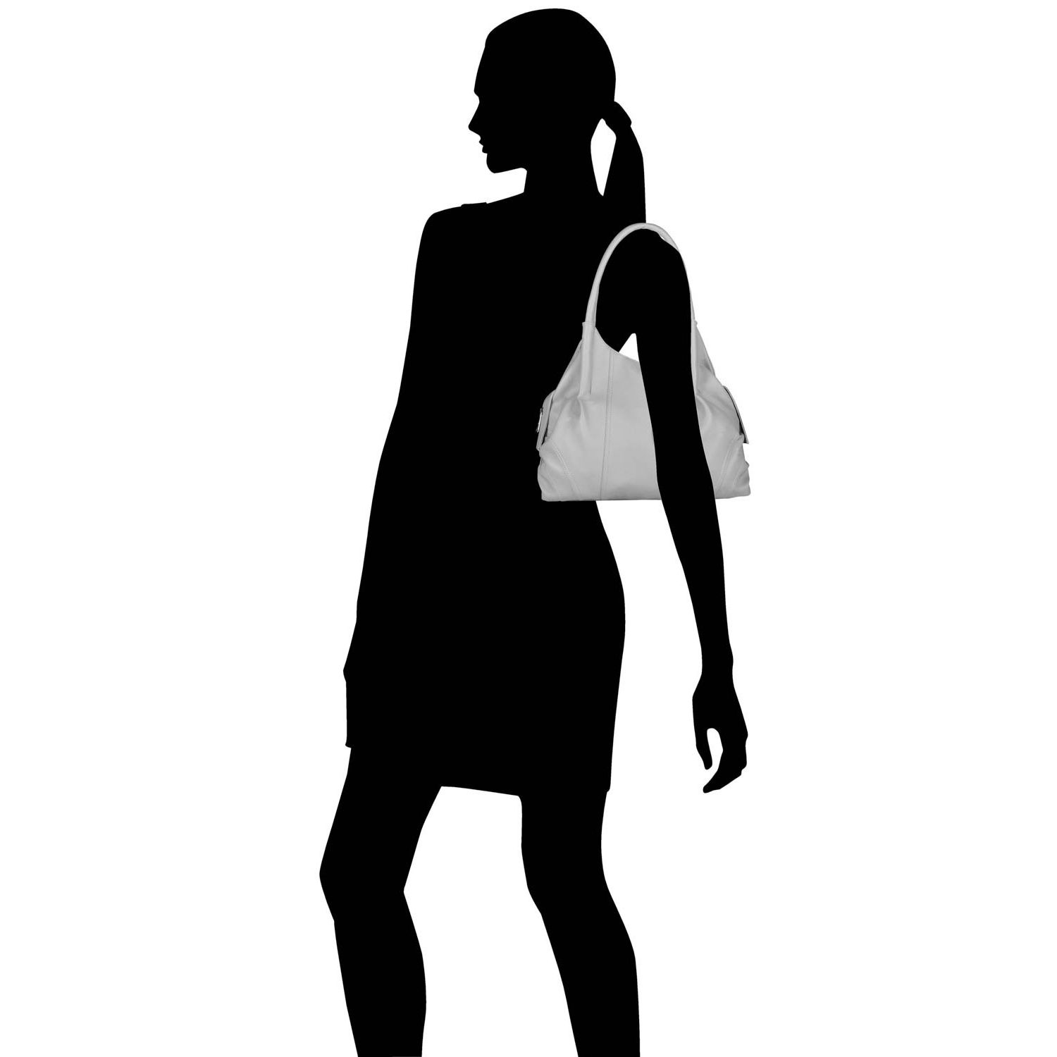 Женская сумка из искусственной кожи (большой) 12 x 17 x 6 in серый — фото 13