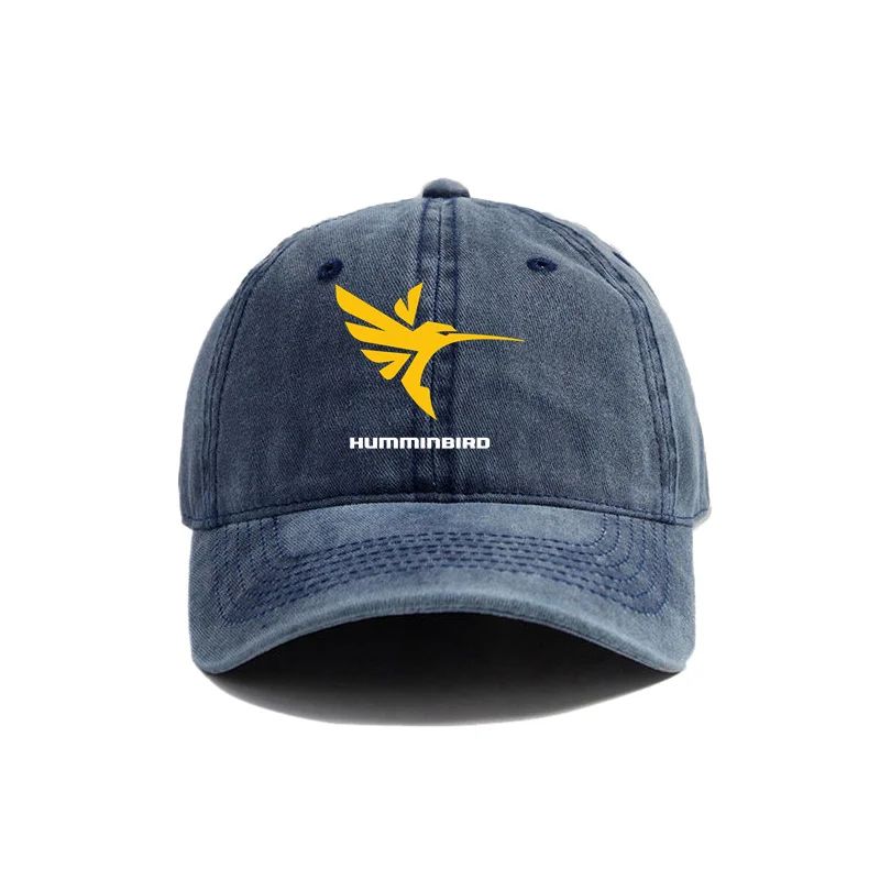 

Humminbird Baseball Caps Distressed Hats Dad Cap Men Women Retro Outdoor Summer Adjustable Hats Casual Versatile Sun Protection Adjustable темно-синий